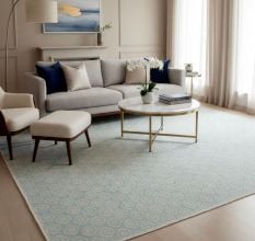 Handmade Premium Cotton and Wool Handknotted Rug for Decorative Floors